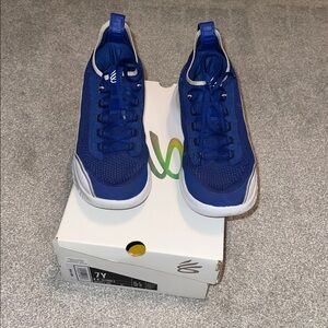 Under Armour GS Curry 8 Sneakers - Blue and White